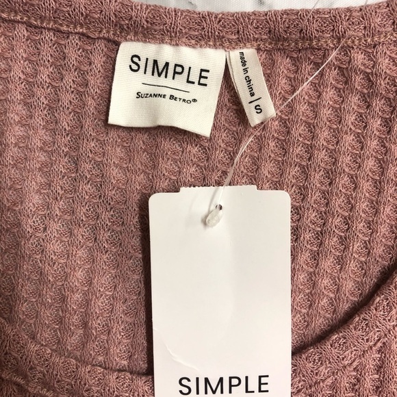 Suzanne Betro simple Pink Sleeveless Waffle Knit Top Asymmetrical Hem Size S NWT - Picture 3 of 5